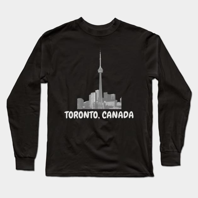 Toronto, Canada CN Tower | Canada Tourism, Famous Landmark Long Sleeve T-Shirt by The Print Palace